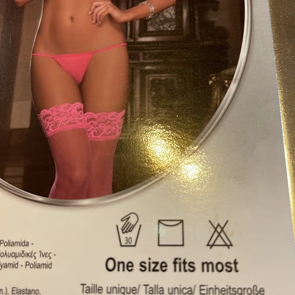 Sheer thigh hi w/ back seem bow details brand new - Picture 4 of 4